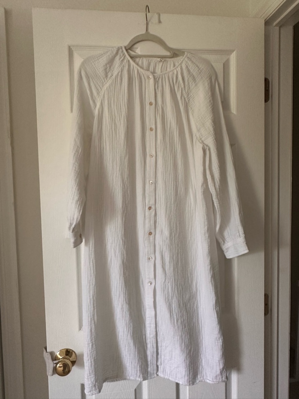 Wilfred White Cotton Gauze Button Down Dress